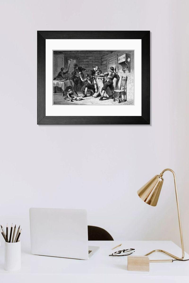 Shown hanging in a room: Modern 14"x12" (36x31cm)