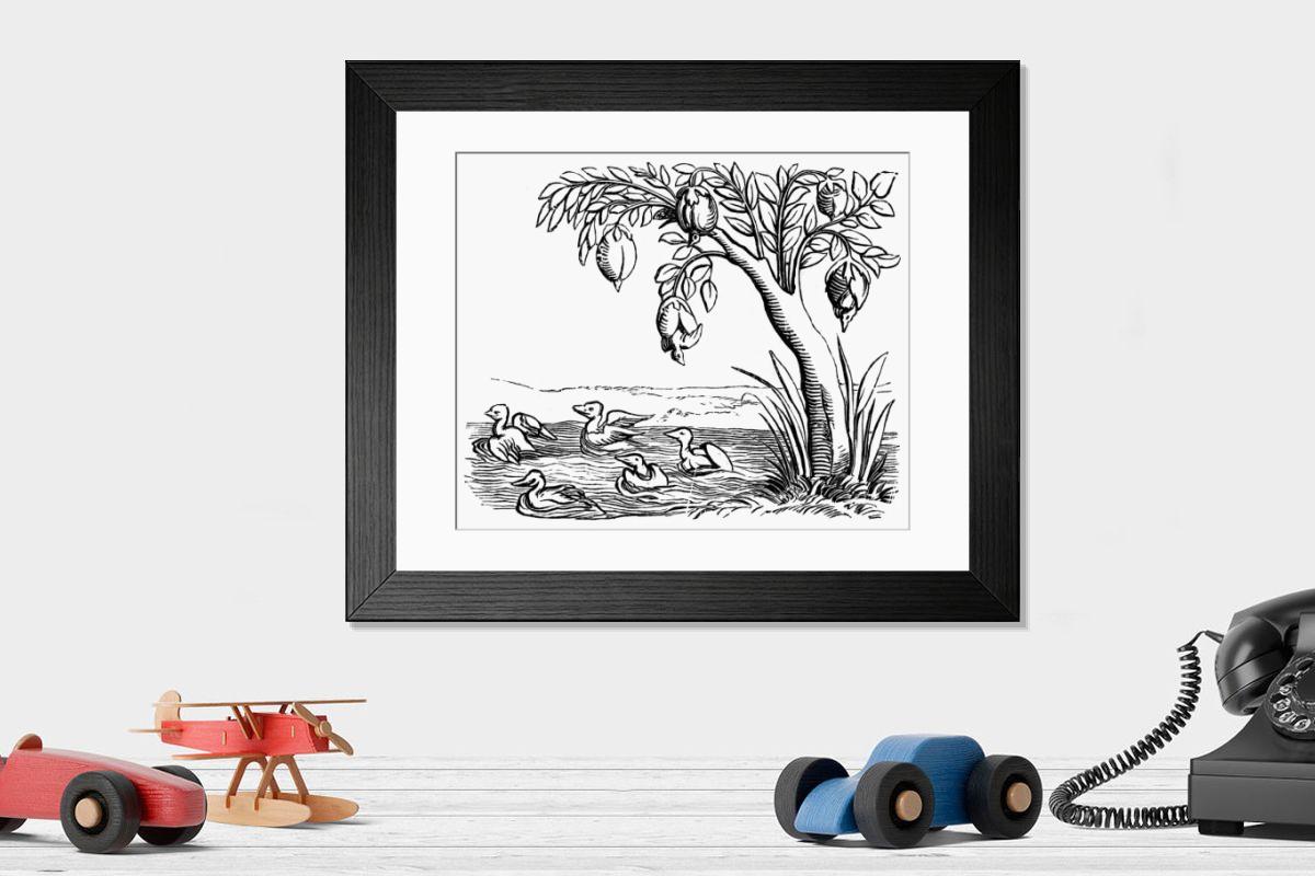 Shown hanging in a room: Modern 14"x12" (36x31cm)