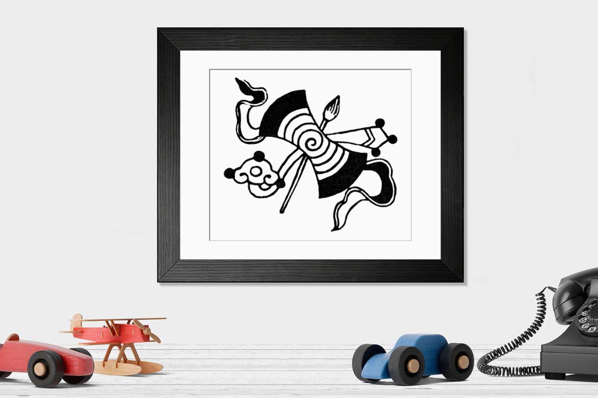 Shown hanging in a room: Modern 14"x12" (36x31cm)