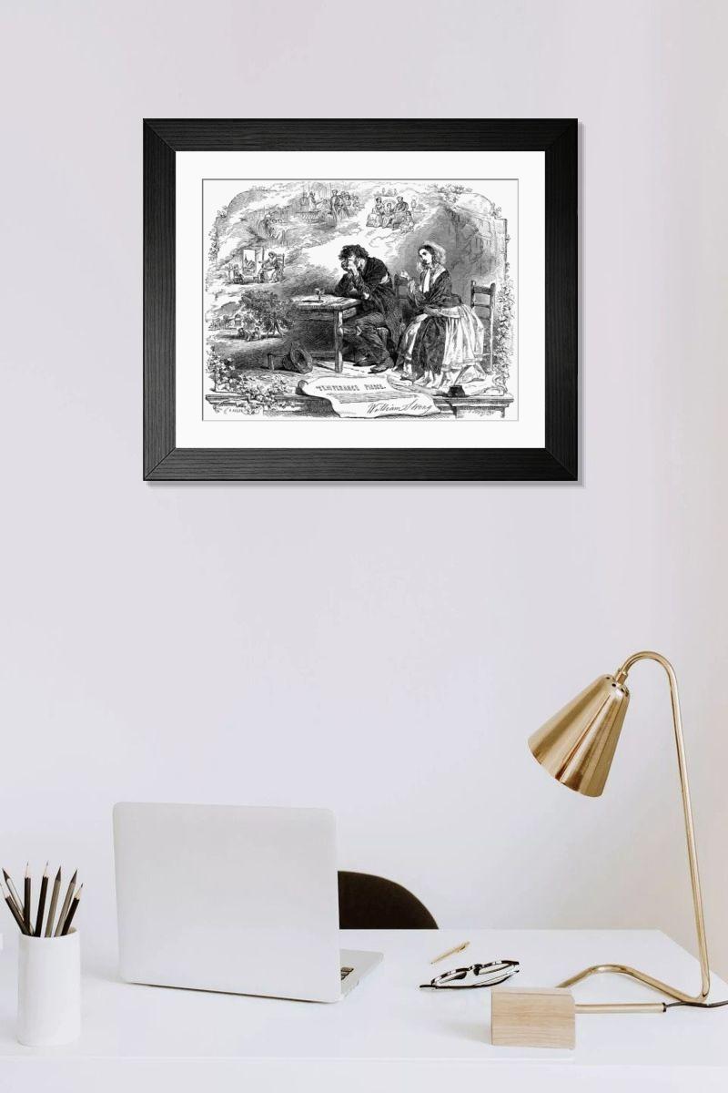Shown hanging in a room: Modern 14"x12" (36x31cm)