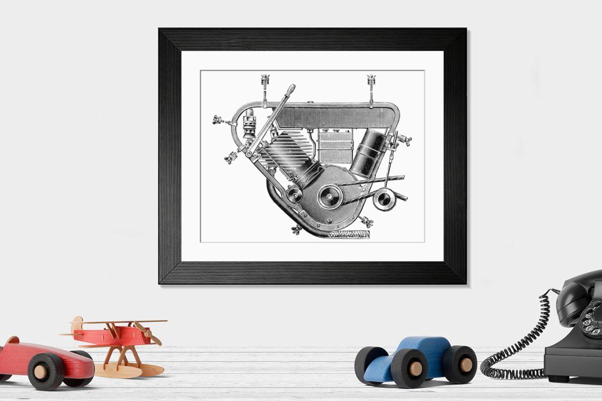 Shown hanging in a room: Modern 14"x12" (36x31cm)