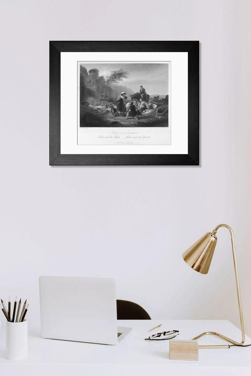 Shown hanging in a room: Modern 14"x12" (36x31cm)