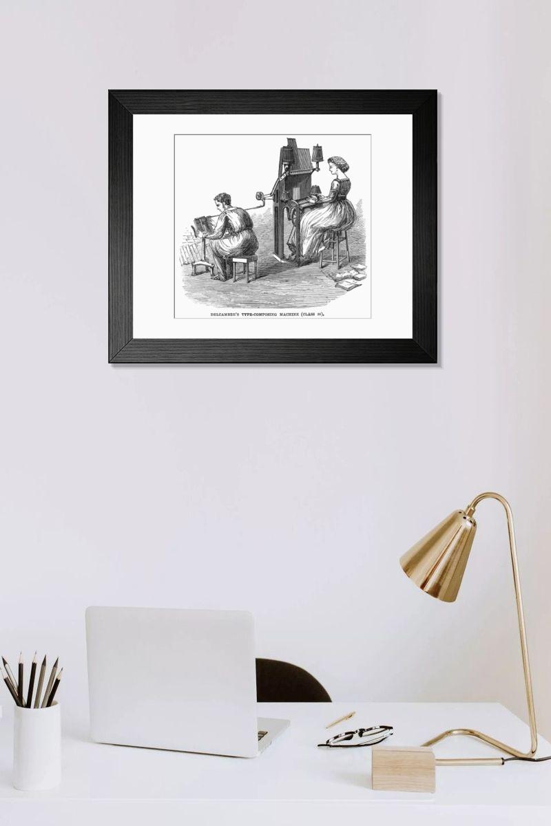 Shown hanging in a room: Modern 14"x12" (36x31cm)