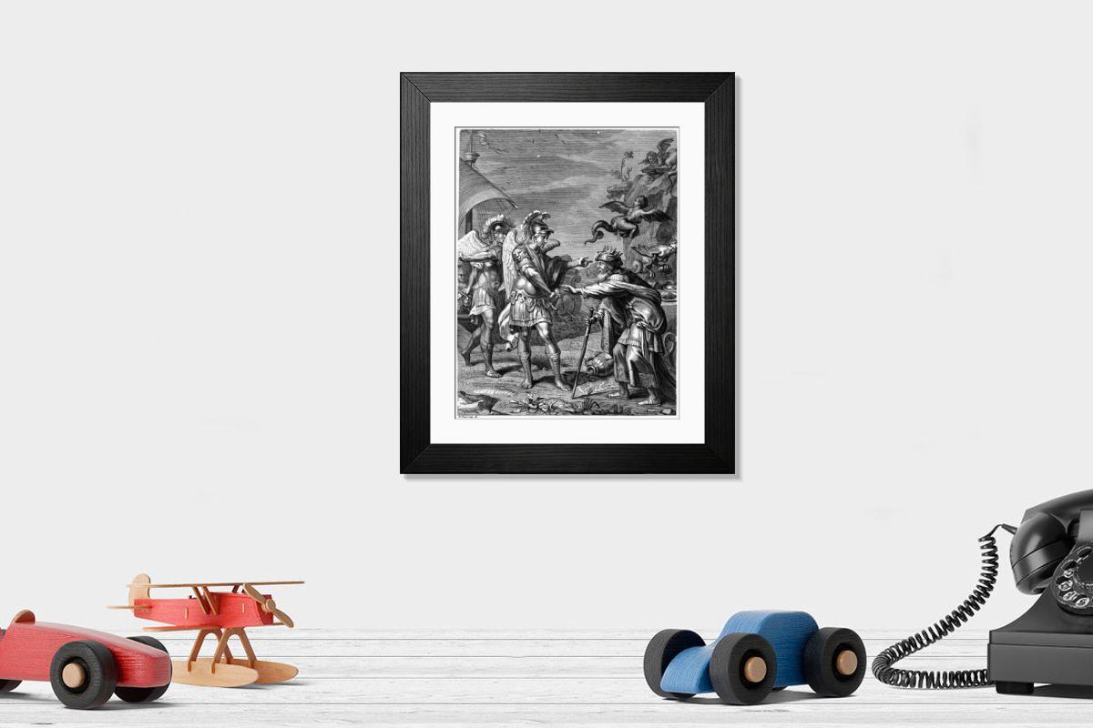 Shown hanging in a room: Modern 14"x12" (36x31cm)