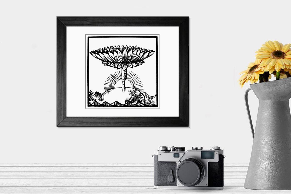 Shown hanging in a room: Modern 14"x12" (36x31cm)
