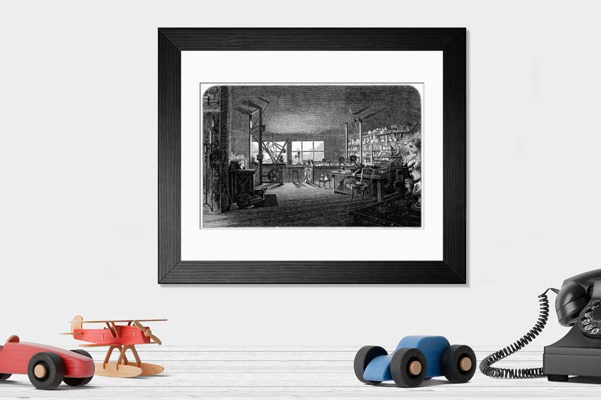 Shown hanging in a room: Modern 14"x12" (36x31cm)
