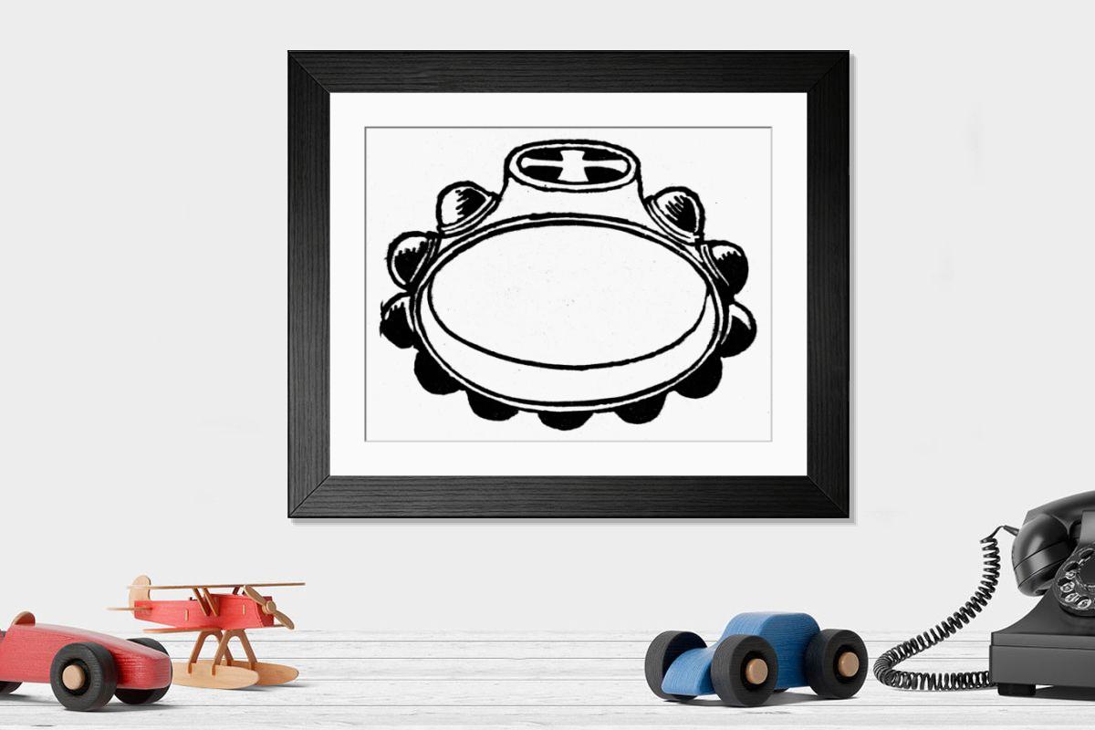 Shown hanging in a room: Modern 14"x12" (36x31cm)