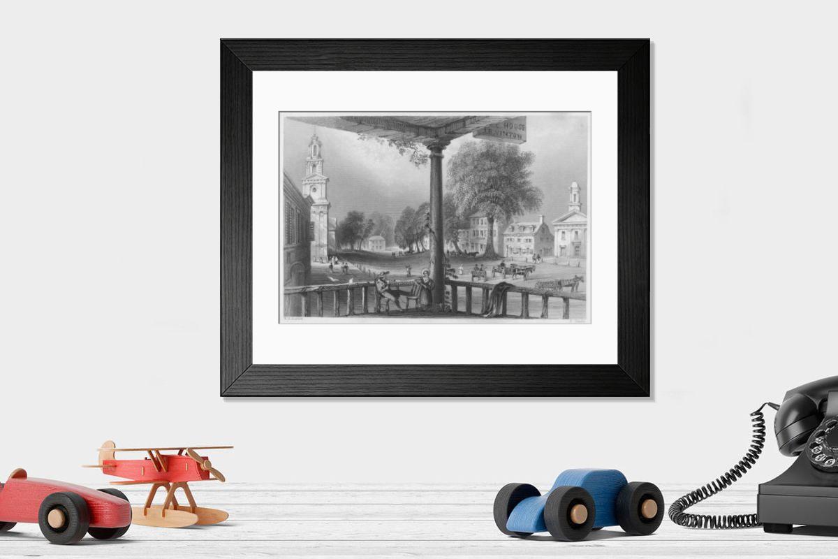 Shown hanging in a room: Modern 14"x12" (36x31cm)
