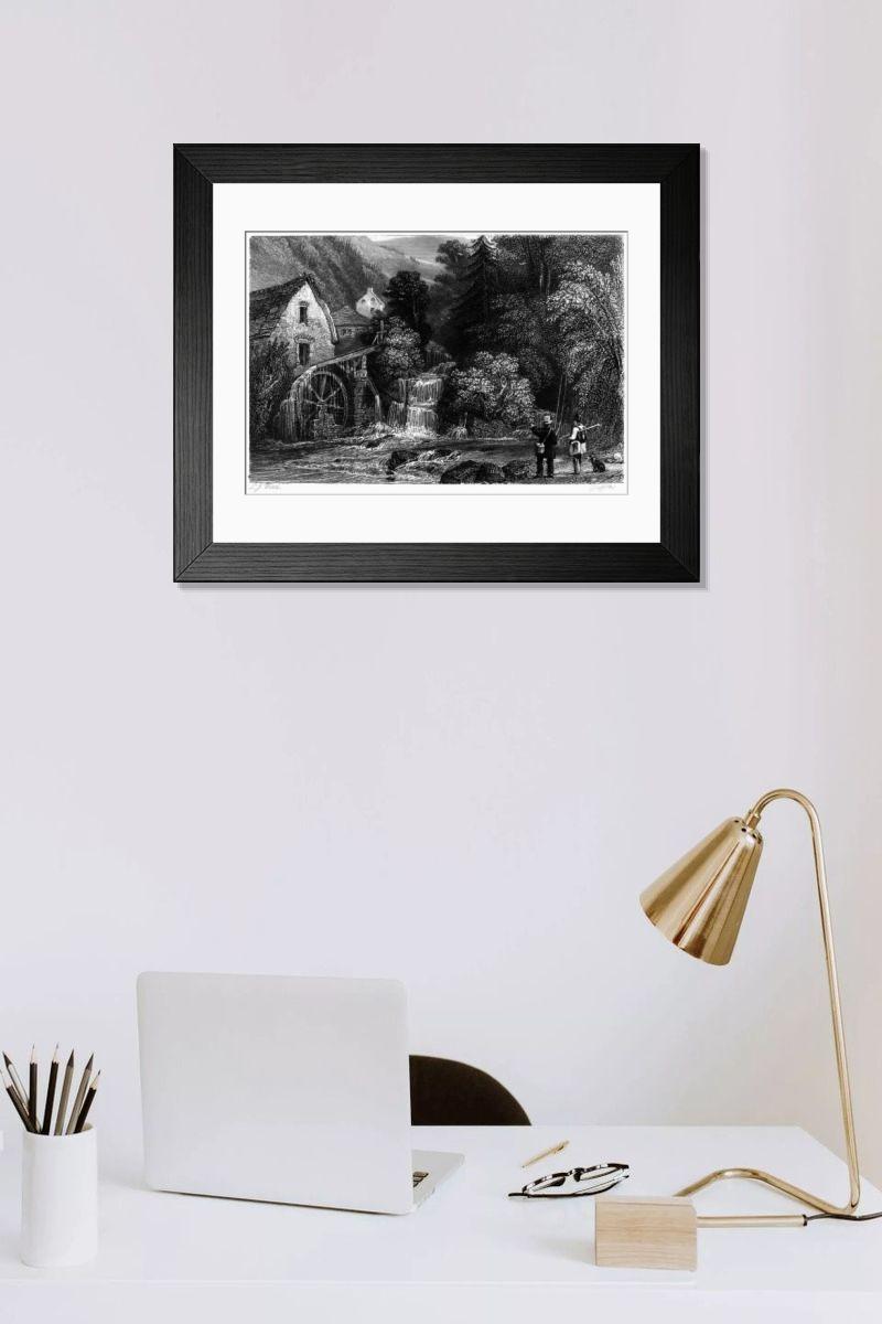 Shown hanging in a room: Modern 14"x12" (36x31cm)