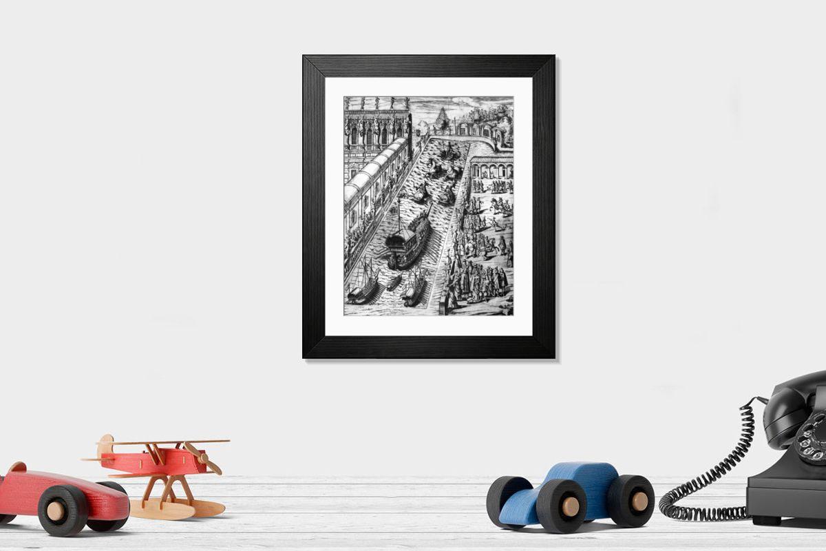 Shown hanging in a room: Modern 14"x12" (36x31cm)