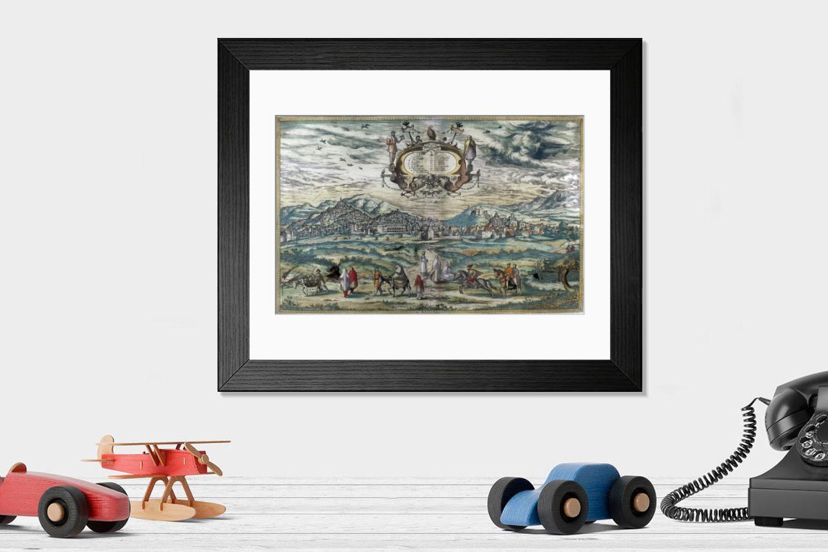 Shown hanging in a room: Modern 14"x12" (36x31cm)