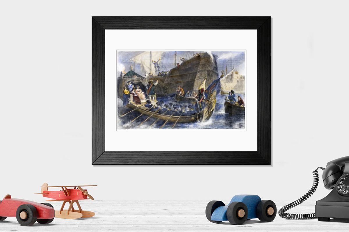 Shown hanging in a room: Modern 14"x12" (36x31cm)