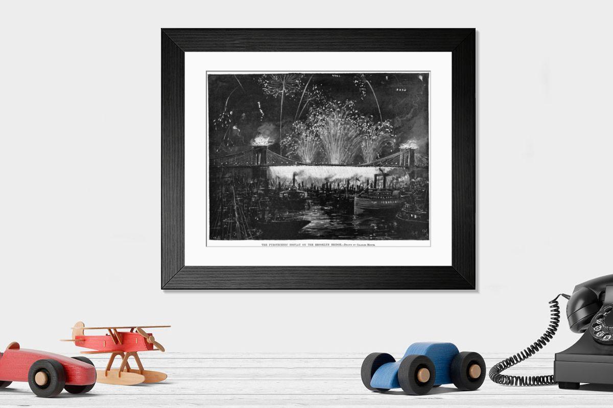 Shown hanging in a room: Modern 14"x12" (36x31cm)