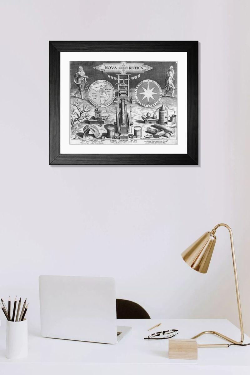 Shown hanging in a room: Modern 14"x12" (36x31cm)