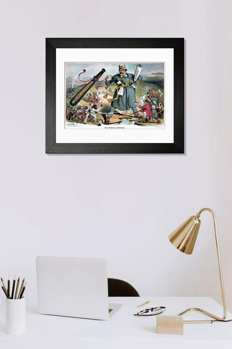 Shown hanging in a room: Modern 14"x12" (36x31cm)