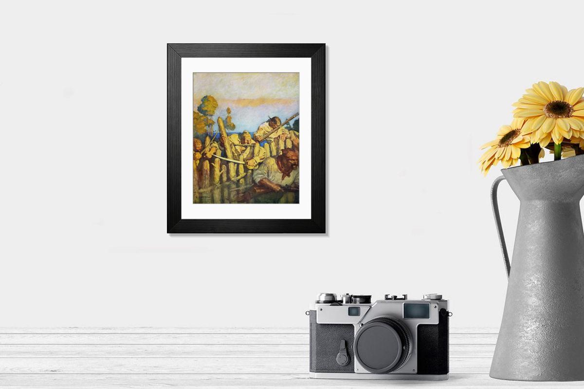 Shown hanging in a room: Modern 14"x12" (36x31cm)