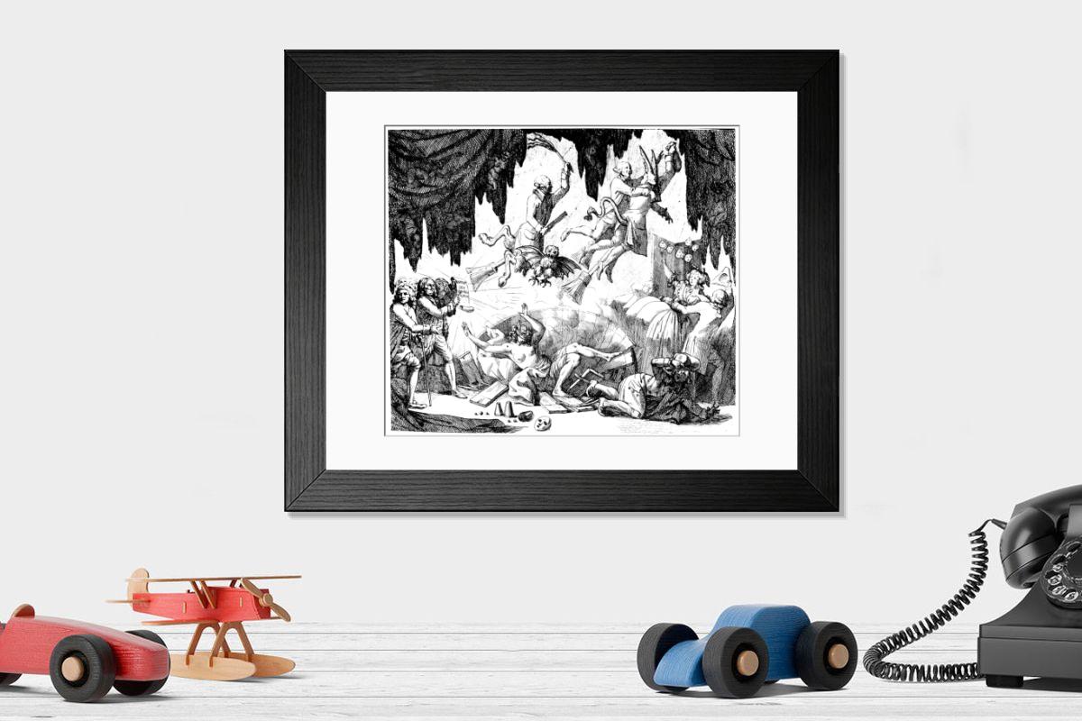 Shown hanging in a room: Modern 14"x12" (36x31cm)