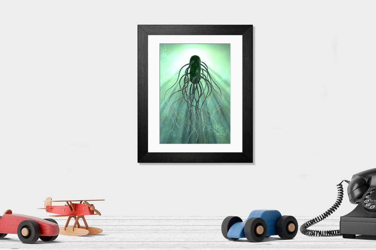 Shown hanging in a room: Modern 14"x12" (36x31cm)