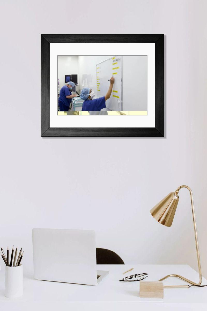 Shown hanging in a room: Modern 14"x12" (36x31cm)