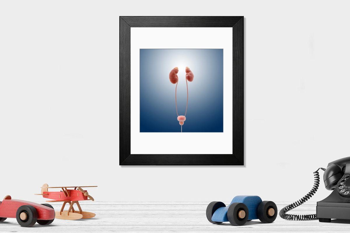 Shown hanging in a room: Modern 14"x12" (36x31cm)