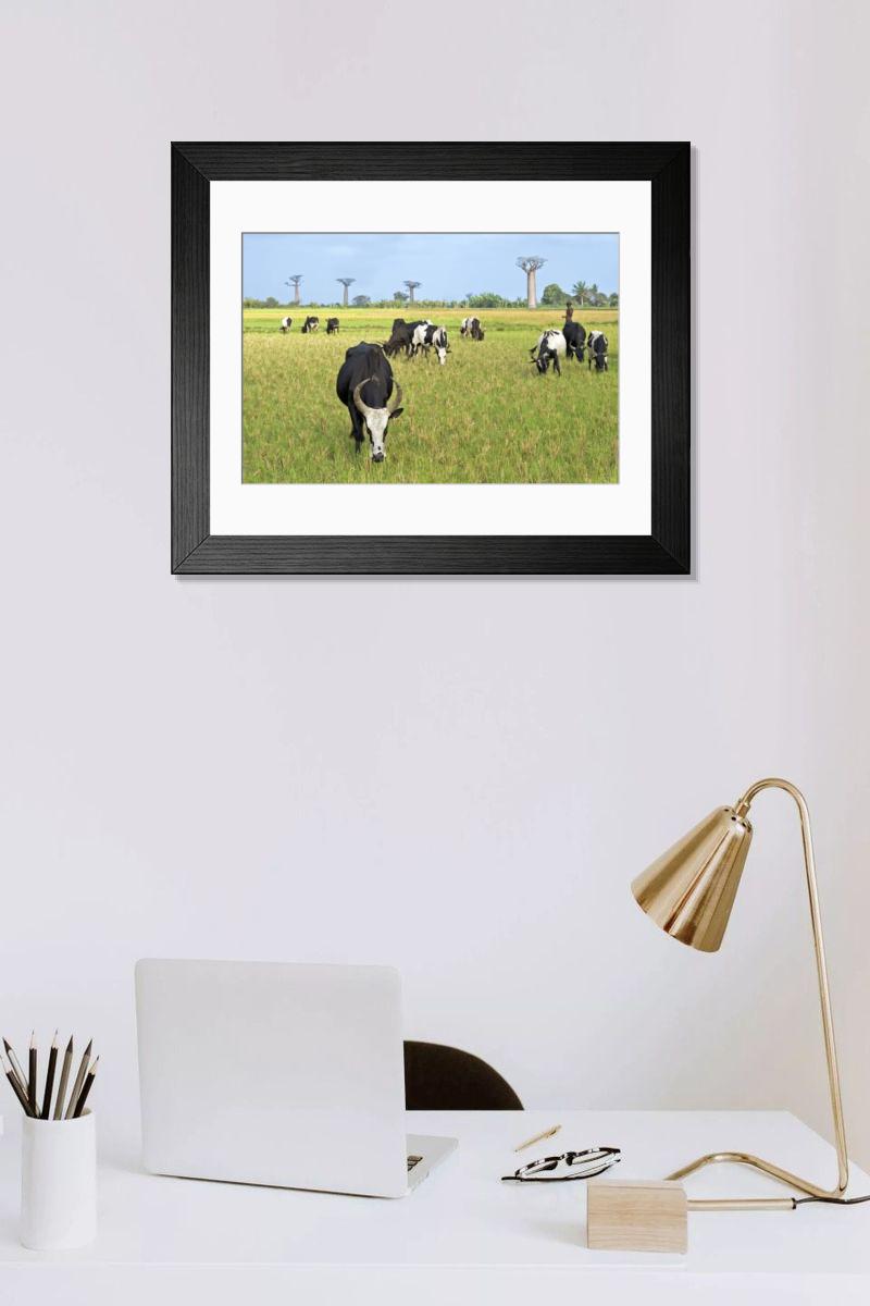 Shown hanging in a room: Modern 14"x12" (36x31cm)