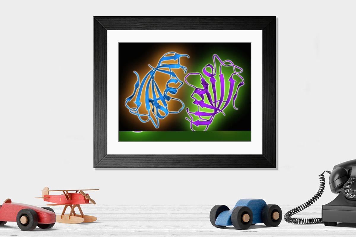 Shown hanging in a room: Modern 14"x12" (36x31cm)