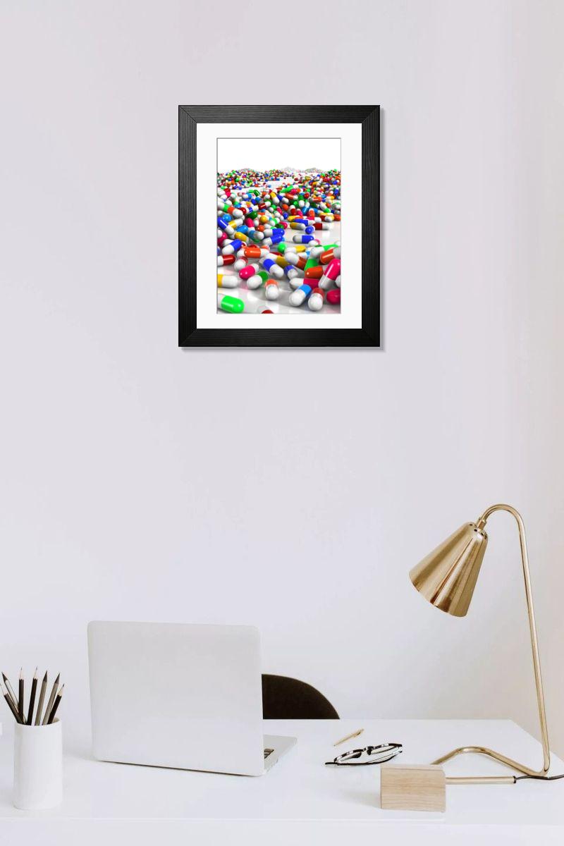 Shown hanging in a room: Modern 14"x12" (36x31cm)