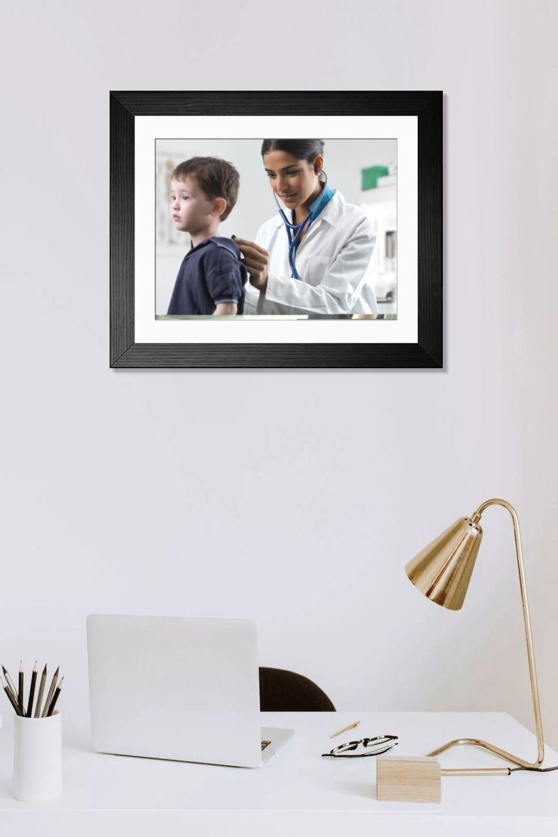 Shown hanging in a room: Modern 14"x12" (36x31cm)