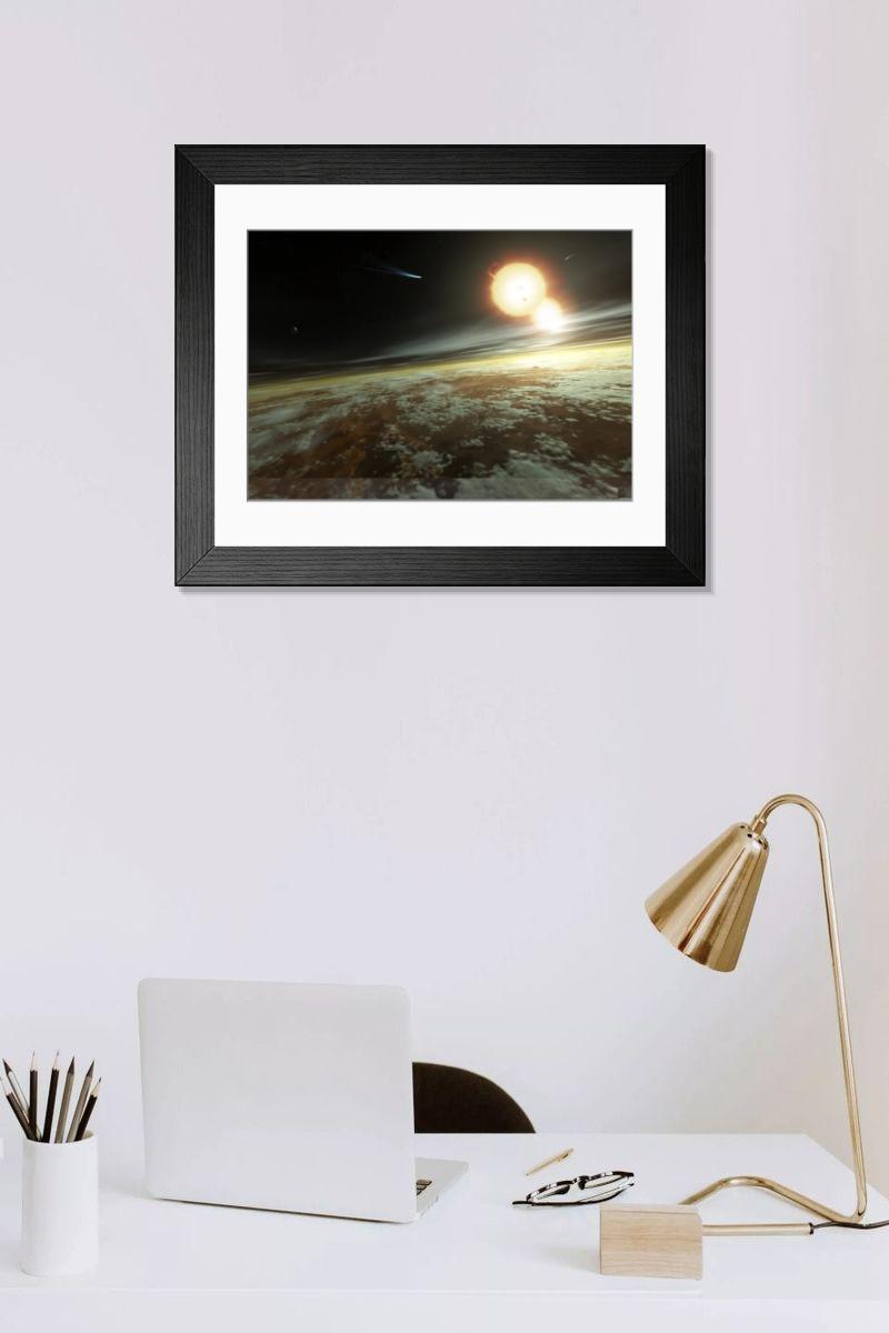 Shown hanging in a room: Modern 14"x12" (36x31cm)