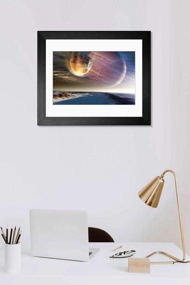 Shown hanging in a room: Modern 14"x12" (36x31cm)