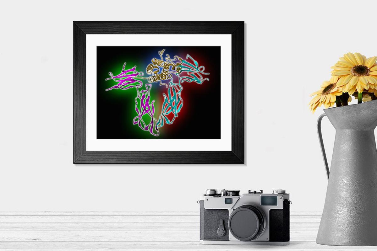 Shown hanging in a room: Modern 14"x12" (36x31cm)