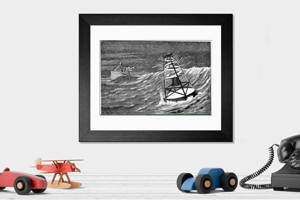 Shown hanging in a room: Modern 14"x12" (36x31cm)