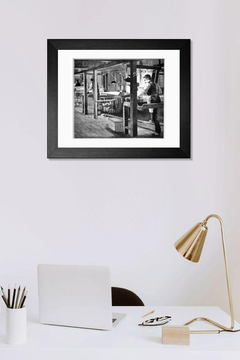 Shown hanging in a room: Modern 14"x12" (36x31cm)