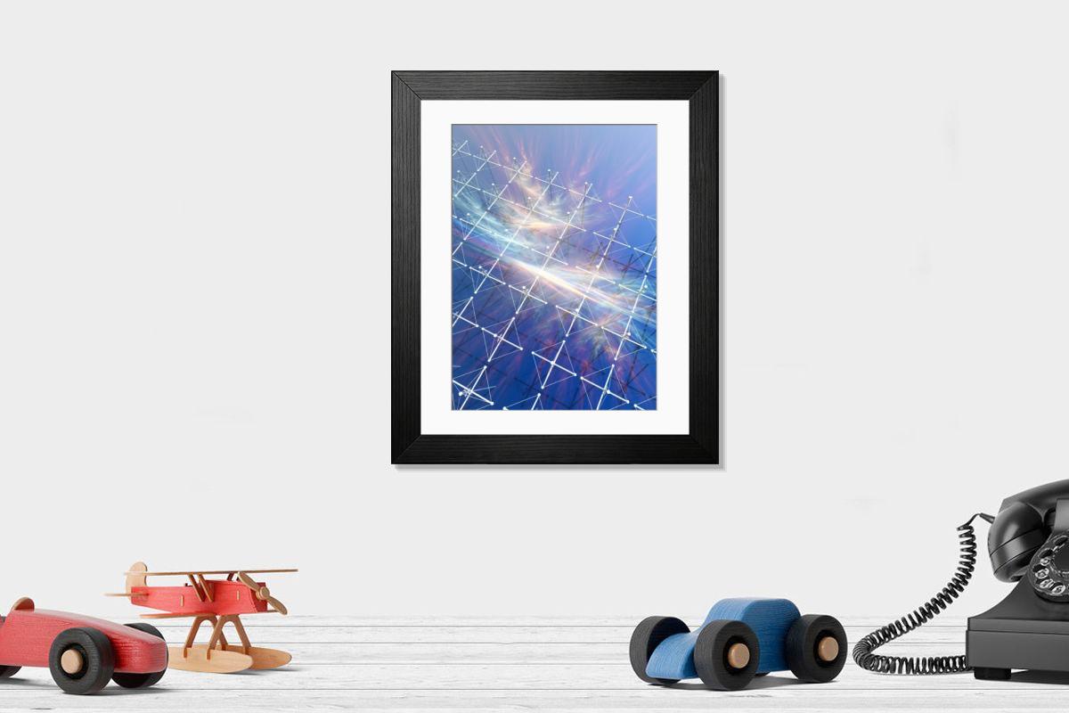 Shown hanging in a room: Modern 14"x12" (36x31cm)