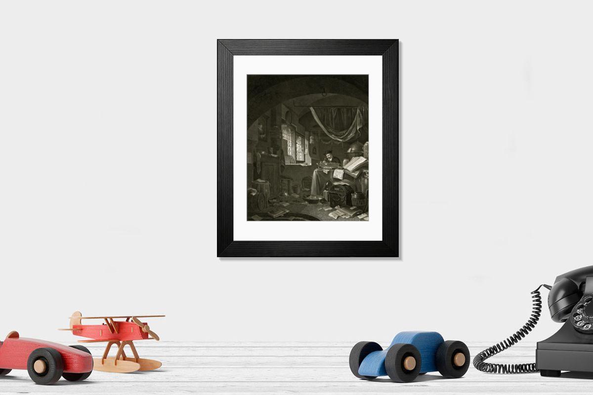 Shown hanging in a room: Modern 14"x12" (36x31cm)