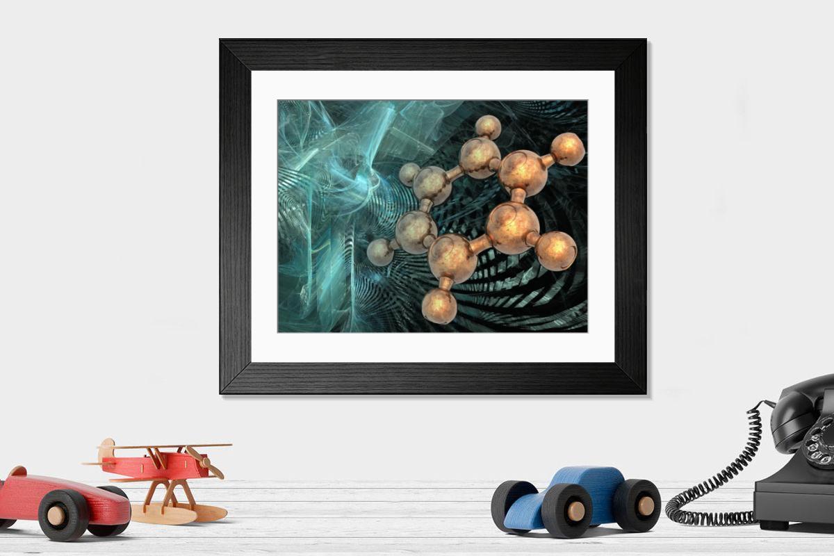 Shown hanging in a room: Modern 14"x12" (36x31cm)