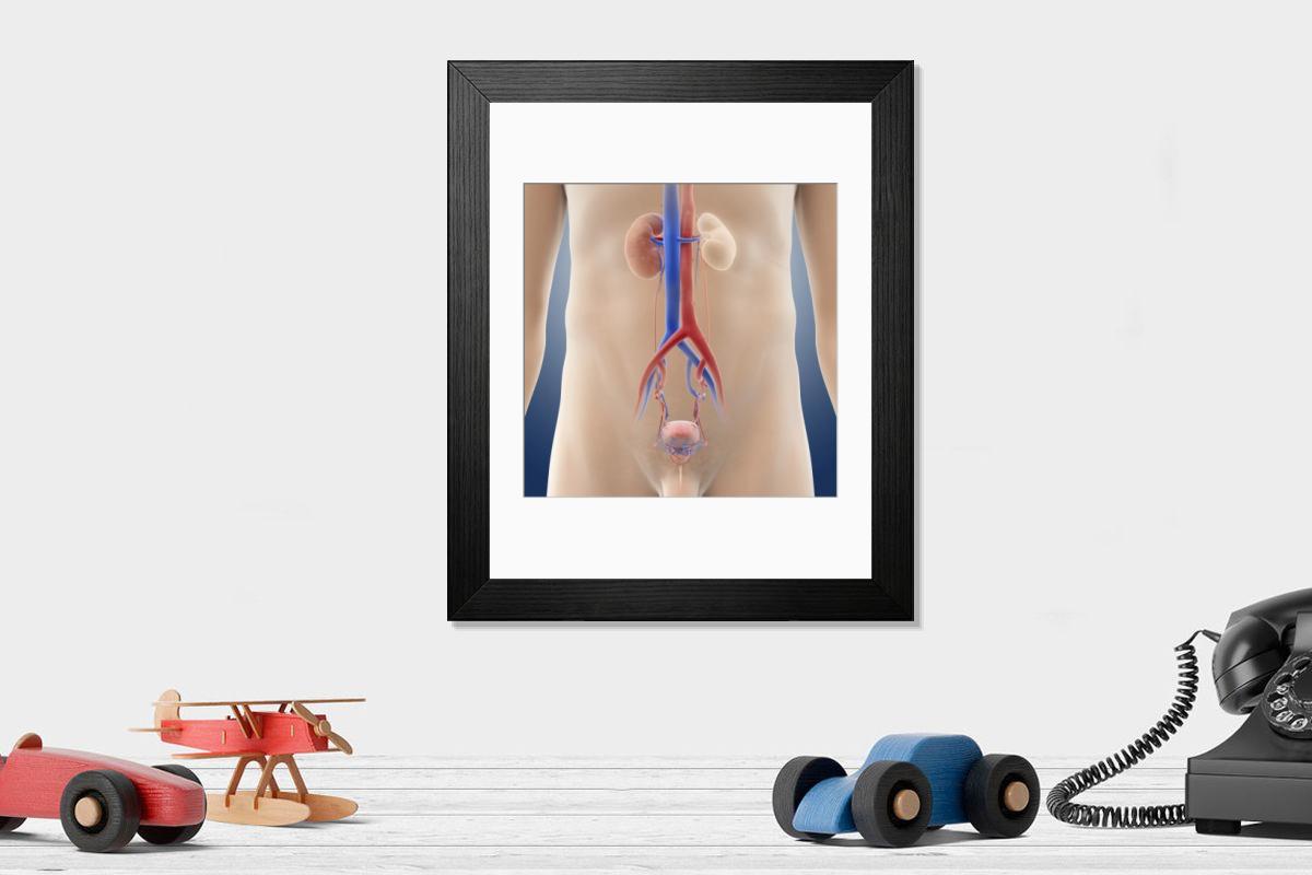 Shown hanging in a room: Modern 14"x12" (36x31cm)