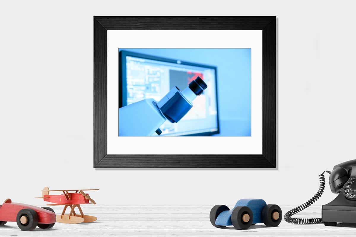 Shown hanging in a room: Modern 14"x12" (36x31cm)