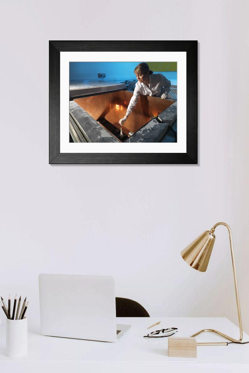 Shown hanging in a room: Modern 14"x12" (36x31cm)