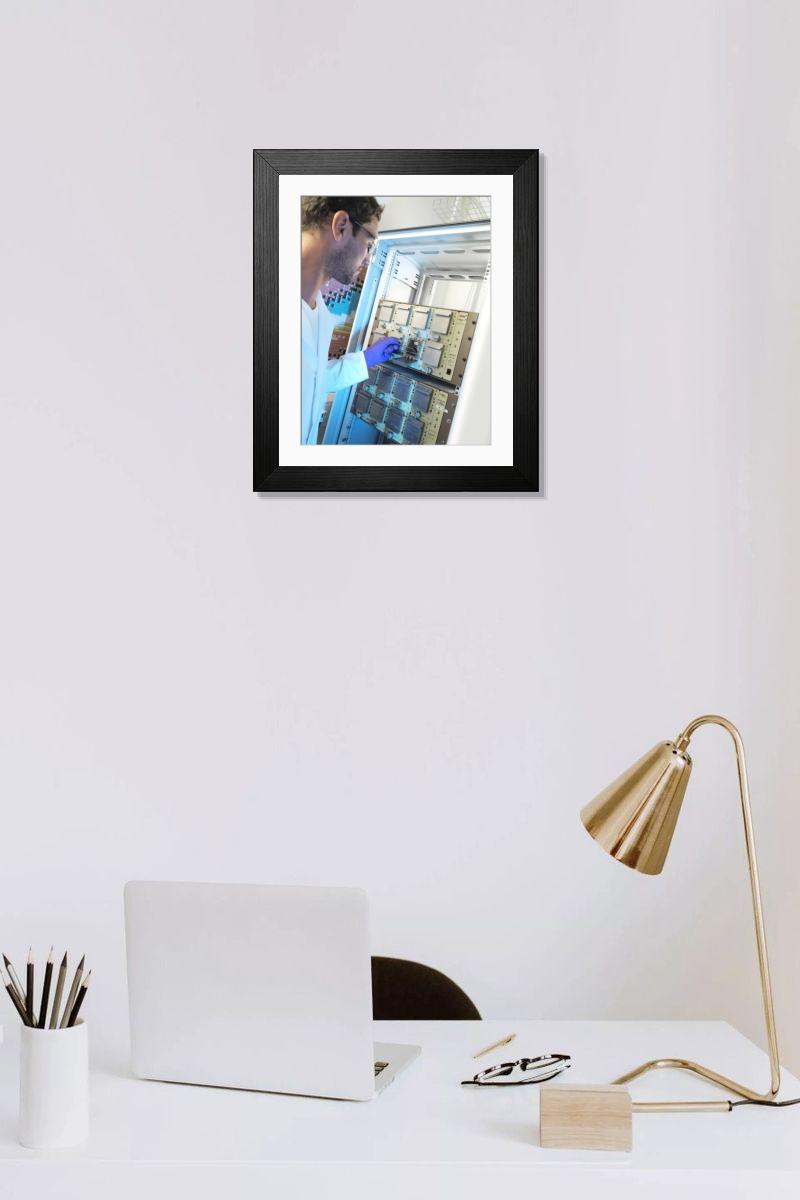 Shown hanging in a room: Modern 14"x12" (36x31cm)