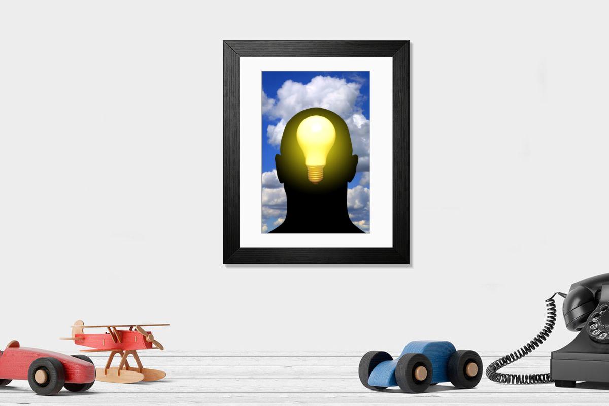 Shown hanging in a room: Modern 14"x12" (36x31cm)