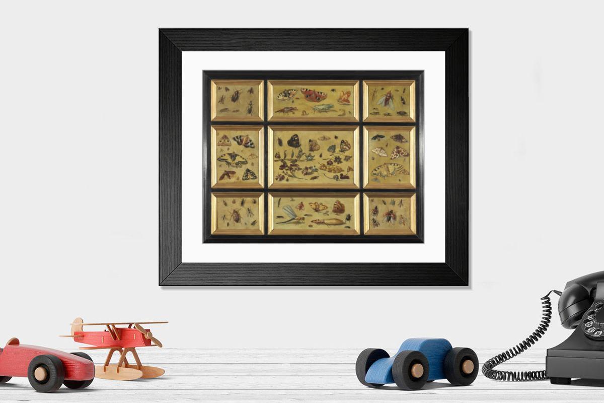 Shown hanging in a room: Modern 14"x12" (36x31cm)