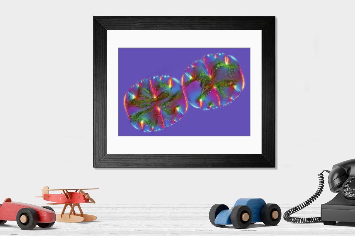 Shown hanging in a room: Modern 14"x12" (36x31cm)