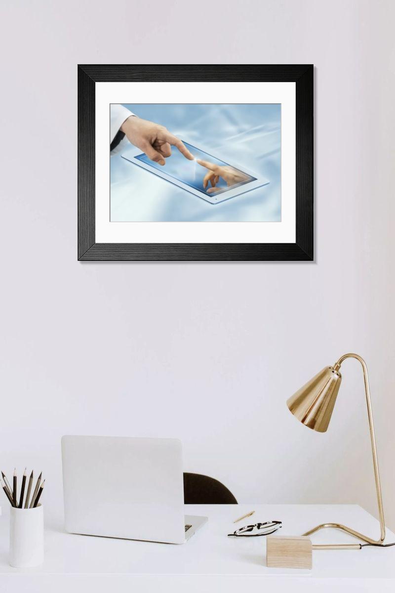 Shown hanging in a room: Modern 14"x12" (36x31cm)