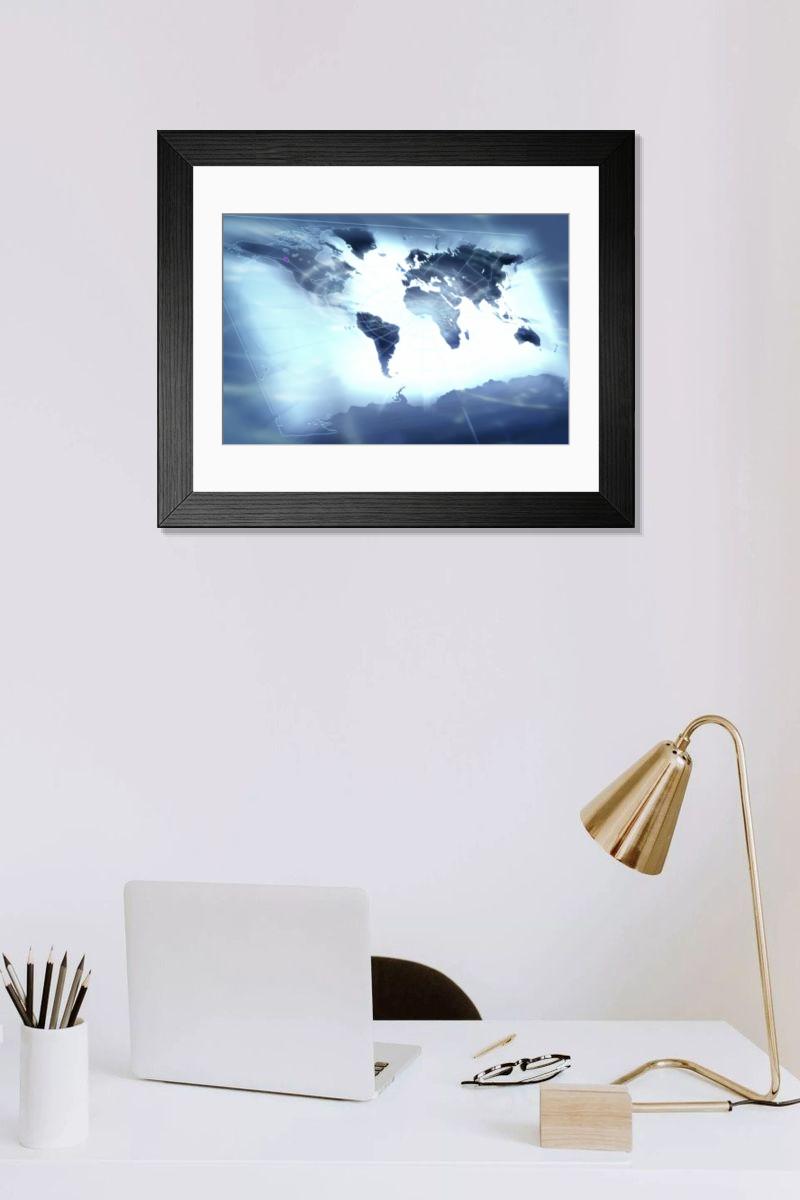 Shown hanging in a room: Modern 14"x12" (36x31cm)