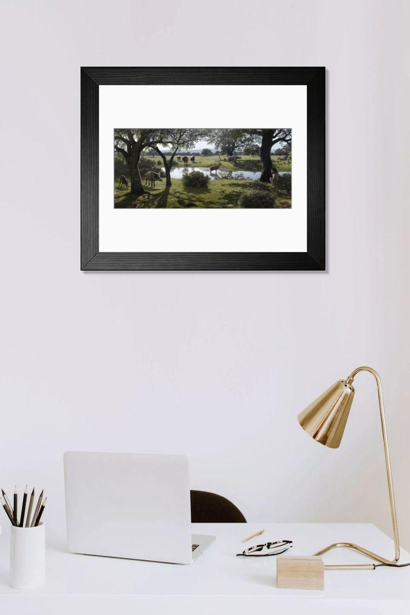 Shown hanging in a room: Modern 14"x12" (36x31cm)