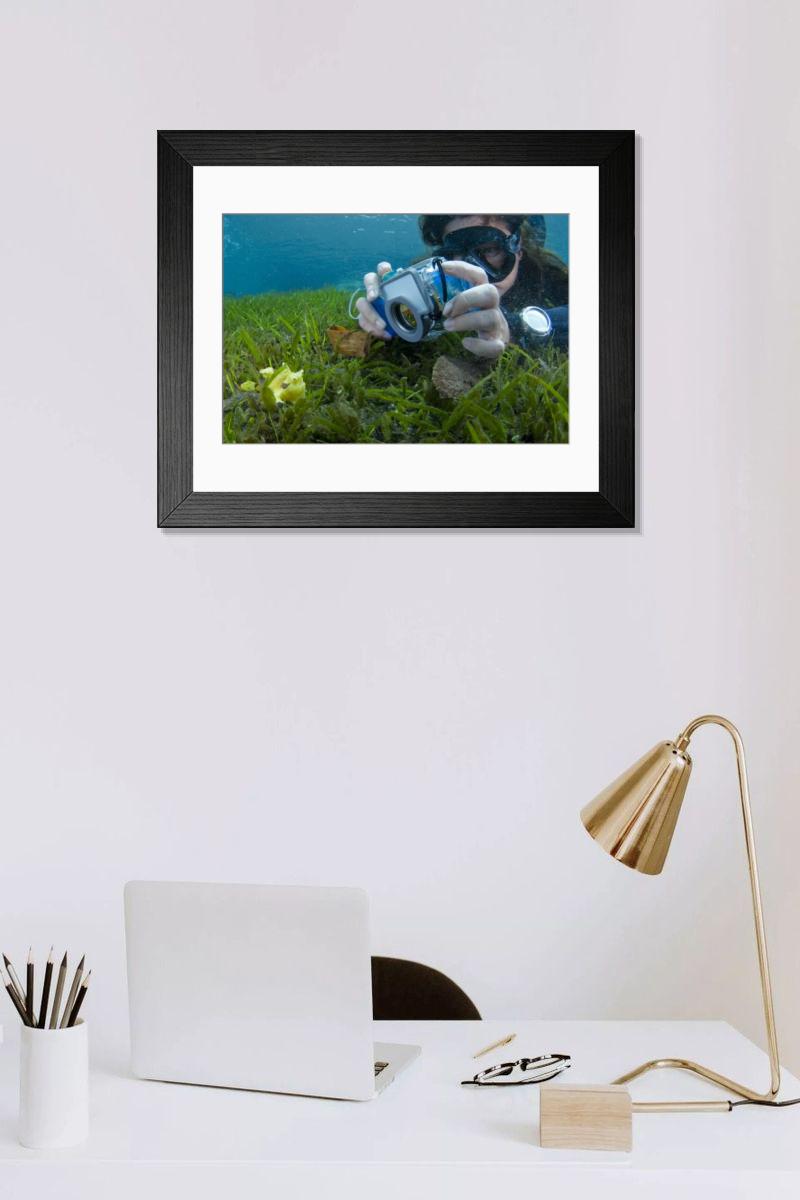 Shown hanging in a room: Modern 14"x12" (36x31cm)