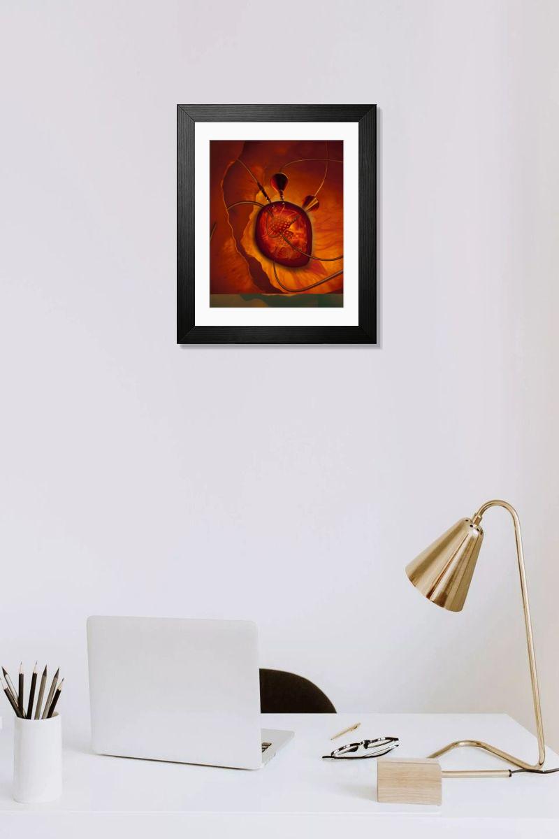 Shown hanging in a room: Modern 14"x12" (36x31cm)