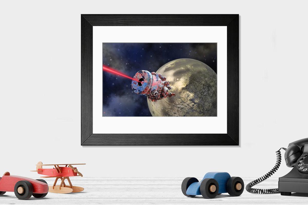 Shown hanging in a room: Modern 14"x12" (36x31cm)