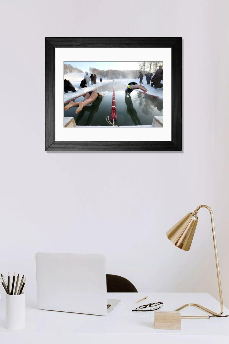 Shown hanging in a room: Modern 14"x12" (36x31cm)
